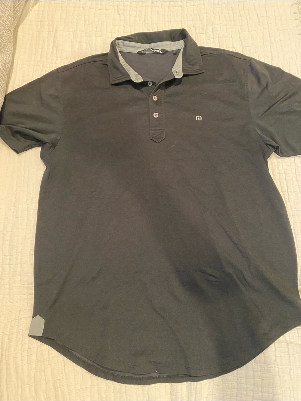 Travis Matthew Men's Polo Shirt in Dark Gray - Classic Short Sleeve